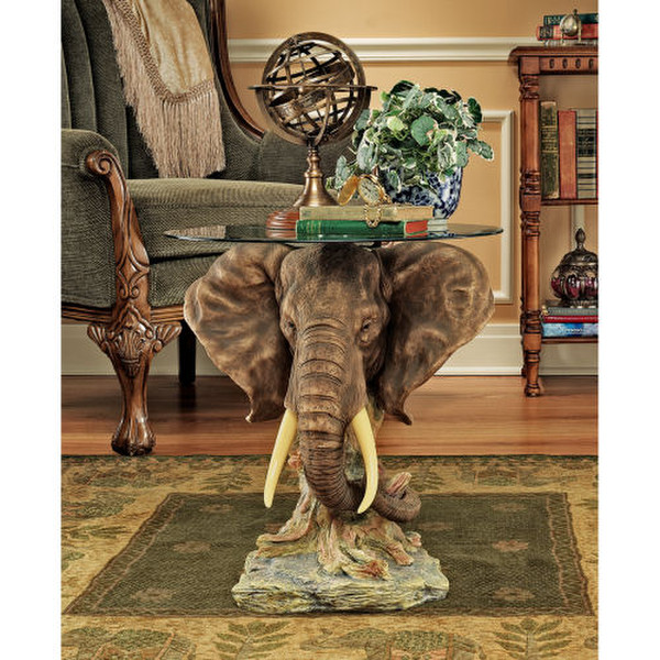 Houghtons Trophy Elephant Glass Table